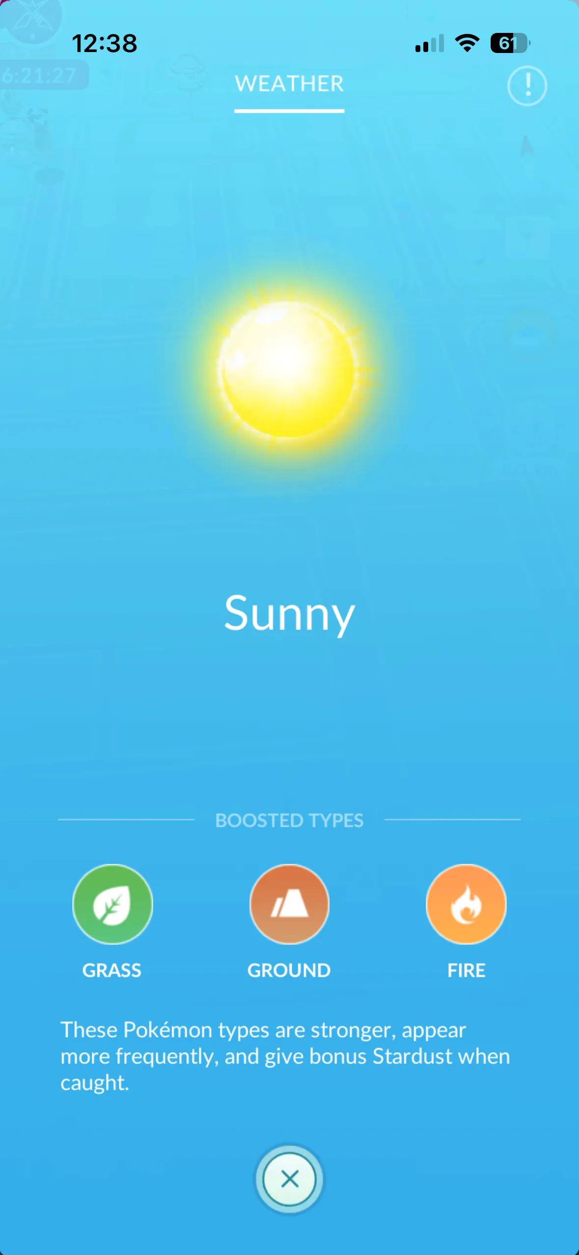 In-game weather display
