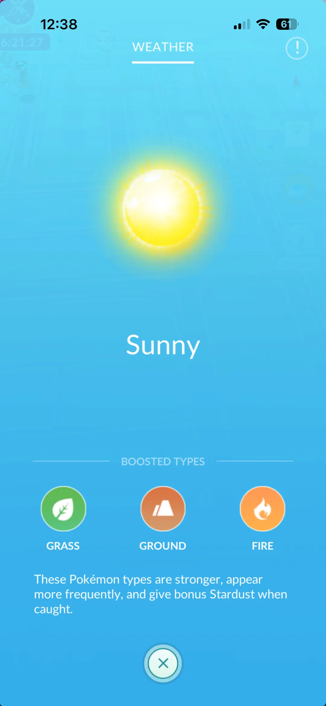 In-game weather display